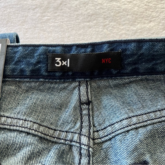 3x1 Higher Ground W3 Gusset Elvia Flare Leg Raw Crop Jeans - Picture 4 of 9